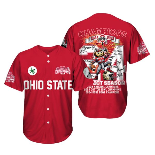 Ohio State Champions 2024 2025 Perfect Season Jersey