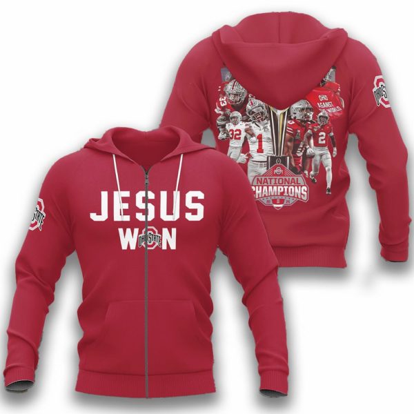 Ohio State Football Jesus Won 2024 National Champions Shirt