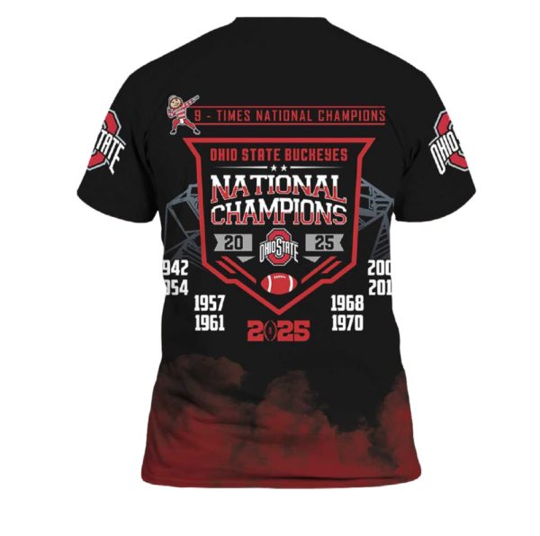 Ohio State National Champions 9 Times National Champions 2025 Shirt