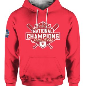 Oklahoma Four Peat 2024 Softball 2024 Champions Hoodie 2