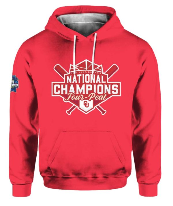 Oklahoma Four Peat 2024 Softball 2024 Champions Hoodie