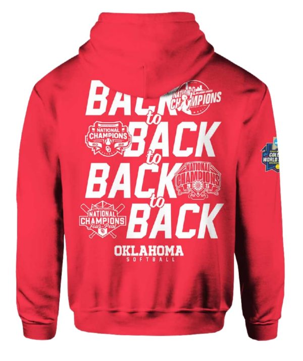 Oklahoma Four Peat 2024 Softball 2024 Champions Hoodie