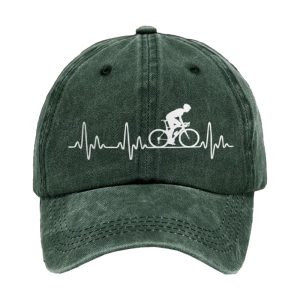 Heartbeat Cycling Print Baseball Cap1