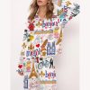 Paris Travel Satin Pajama Set