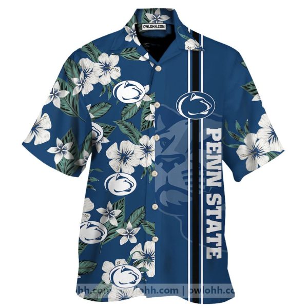 Penn State Flowery Aloha Summer Beach Hawaiian Shirt