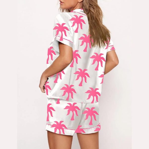 Pink Palm Print Pajama Set