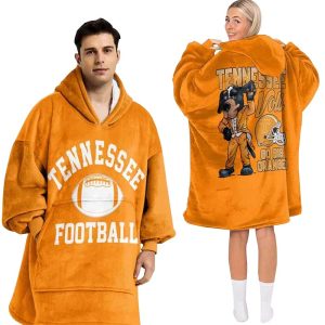 Volunteers Go Big Orange Football Blanket Hoodie