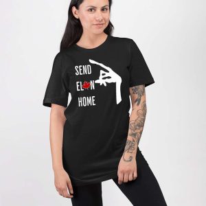 V neck Retro Canada Send Elon Home Print T Shirt 3