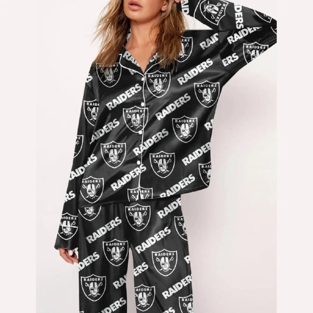 Raiders Football Art Print Pajama Set Raiders Football Art Print Pajama Set