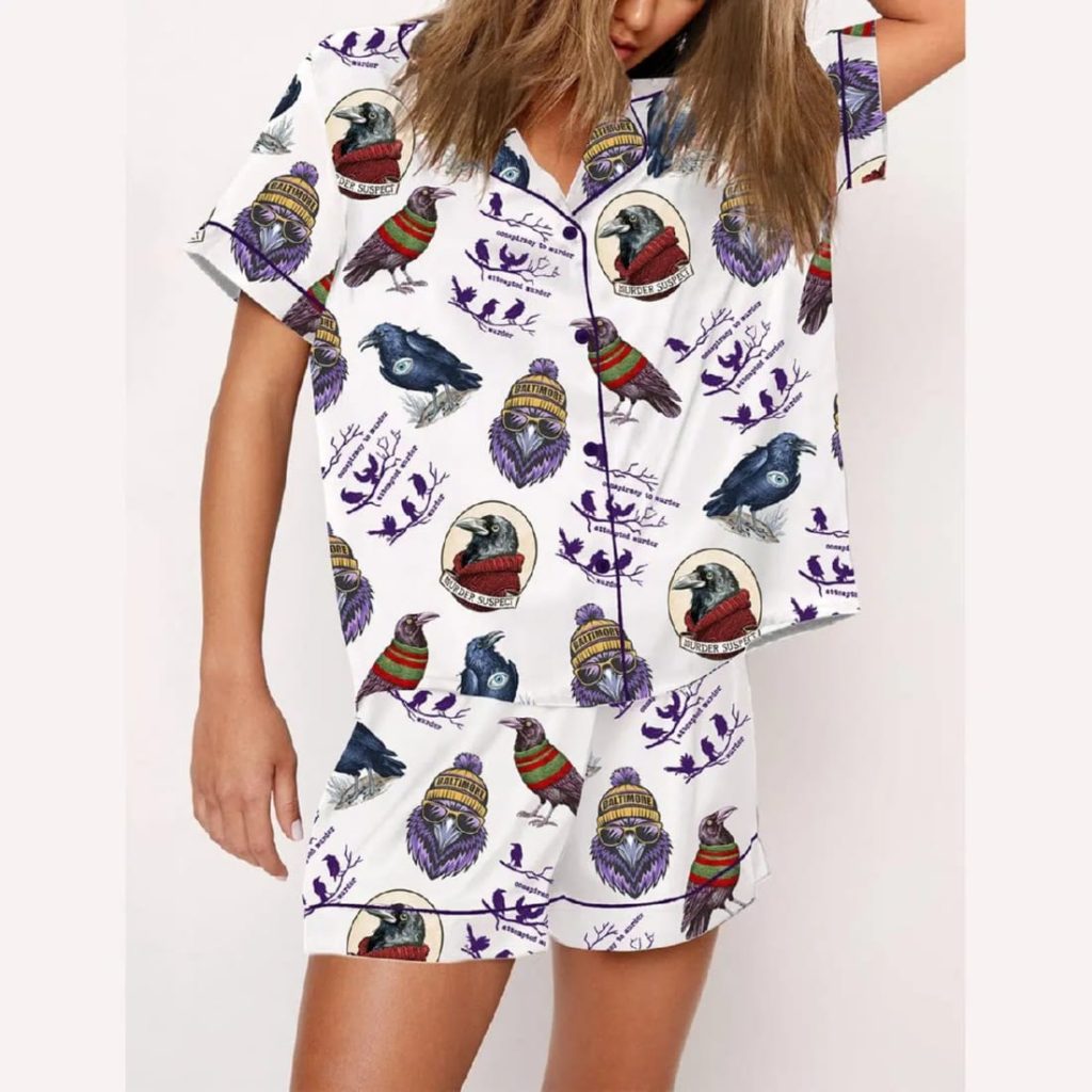 Ravens Football Caws Art Print Pajama Set