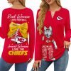 Real Women Love Football Smart Women Love The Chiefs V-neck Long Sleeve Shirt