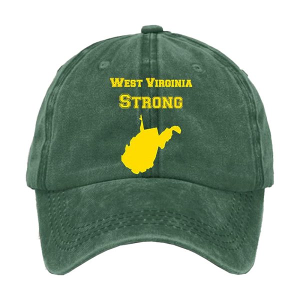 Retro West Virginia Strong Almost Heaven Print Baseball Cap