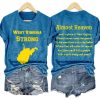 Retro West Virginia Strong Almost Heaven Print T-Shirt