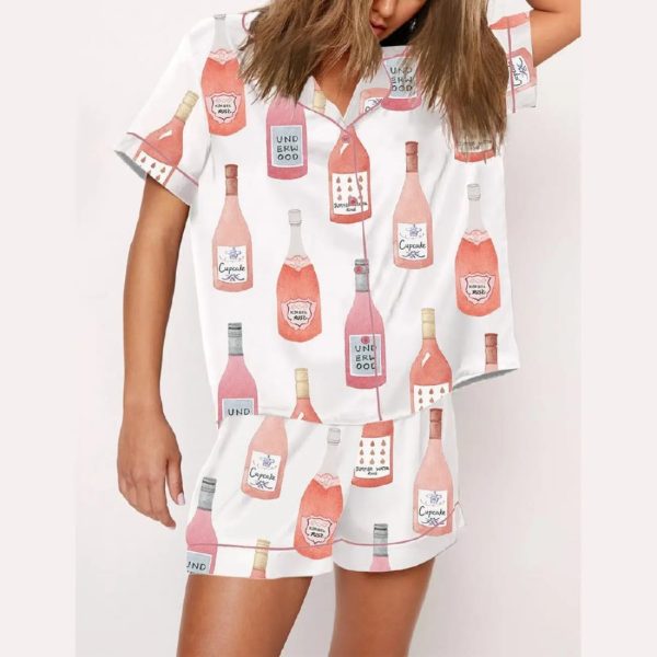 Rose All Day Wine Pajama Set