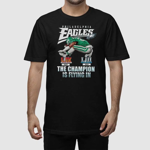 Saquon Barkley Backwards Hurdle Eagles 2X Super Bowl The Champion Is Flying In Shirt