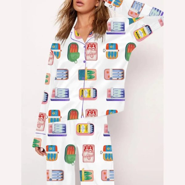 Sardines Canned Food Art Print Pajama Set