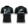 Smoker Midnight Green Eagles Super Bowl LIX Champions Lombardi Trophy Shirt