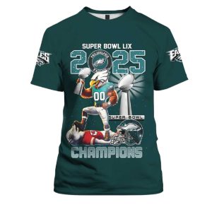 Super Bowl LIX 2025 Champions Eagles Shirt 2