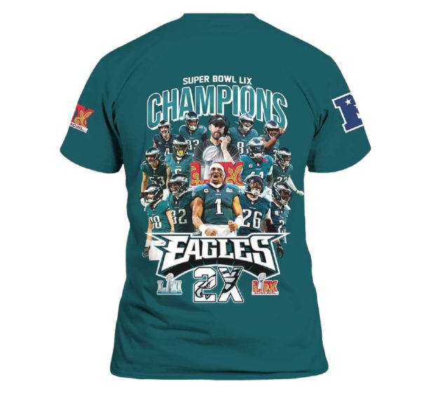 Super Bowl LIX Champions 2025 Eagles 2X Shirt