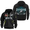 Super Bowl LIX Champions 2025 Fly Eagles Fly Quarter Zip Hoodie