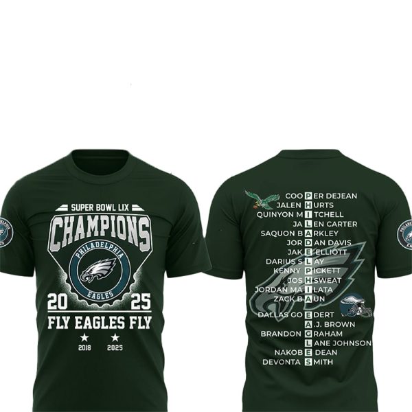 Super Bowl LIX Champions 2025 Fly Eagles Fly Shirt