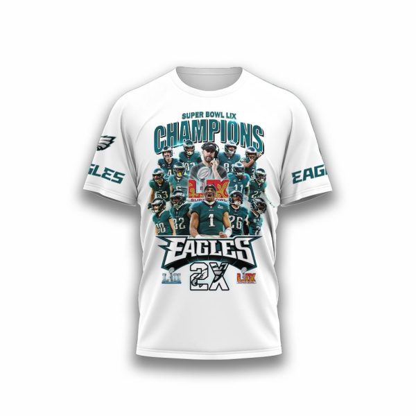 Super Bowl LIX Champions Eagles 3D Shirt