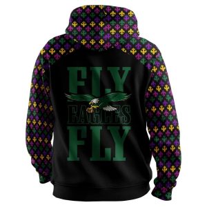 Mardi Gras Eagles Football Unisex Hoodie2