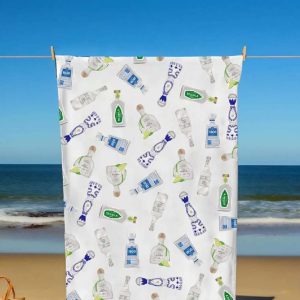 Tequila Bottles Beach Towel1