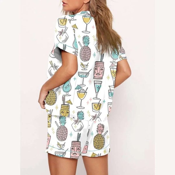 Tropical Cocktails Hawaiian Drinks Pajama Set