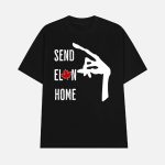 V-neck Retro Canada Send Elon Home Print T-Shirt