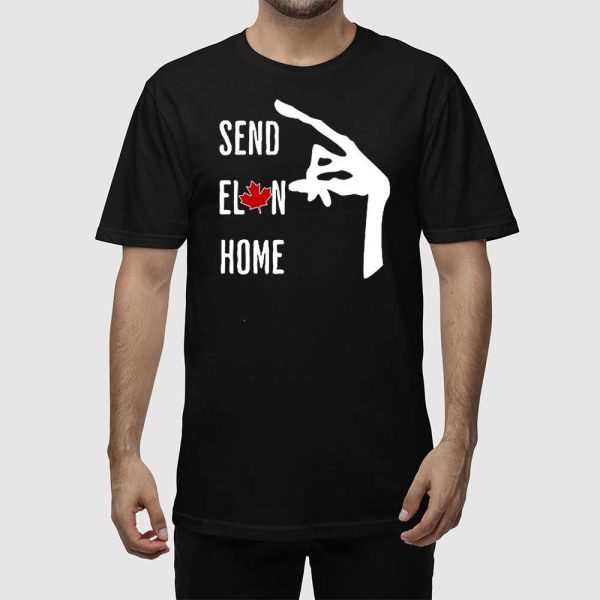 V-neck Retro Canada Send Elon Home Print T-Shirt
