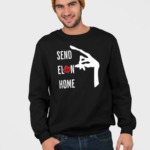 V-neck Retro Canada Send Elon Home Print T-Shirt