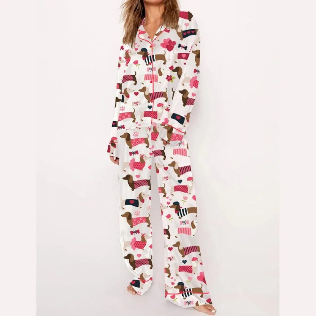 Valentine Dachshund Dog Pajama Set