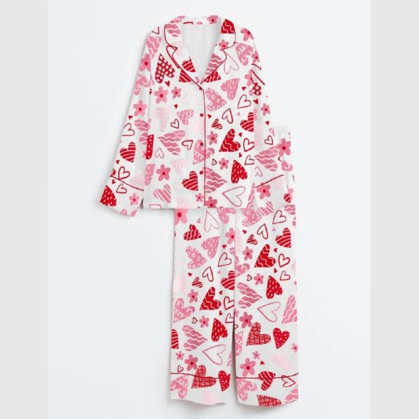 Valentine Heart Satin Pajama Set