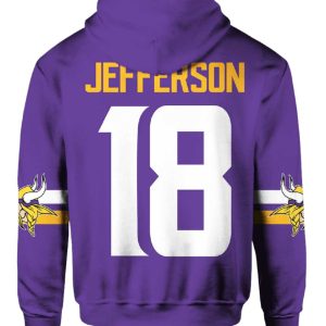 Vikings Captain Jefferson 18 Football Unisex Hoodie 3