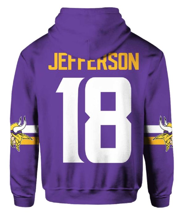 Vikings Captain Jefferson 18 Football Unisex Hoodie