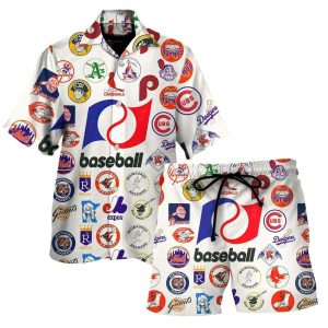 Baseball League Retro Hawaiian Shirt