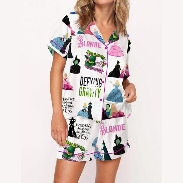 Wicked Elphaba And Glinda Satin Pajama Set