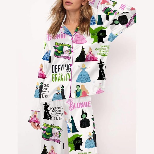 Wicked Elphaba And Glinda Satin Pajama Set