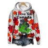 Womens Canada Maple Map And Beer Print Hoodie