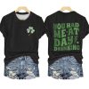 Women’s St.Patrick Day You Had Me At Day Drinking Print Casual Tee