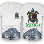 Women's The Gulf Of Mexico Sea Turtle V-Neck Tee