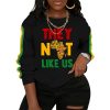 Women’s They Not Like Us Black History Print Casual Sweatshirt