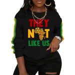 Women's They Not Like Us Black History Print Casual Sweatshirt