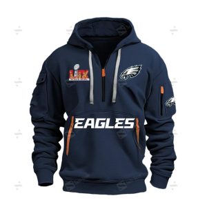 Eagles Super Bowl LIX Quarter Zip Hoodie1