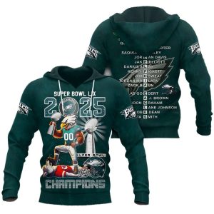 Eagles Super Bowl LIX 2025 Champions 3D Shirt