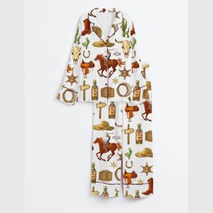 Wild West Cowboy Satin Pajama Set1