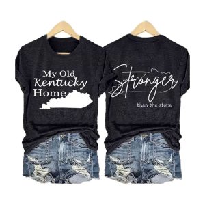 Retro My Old Kentucky Home Stronger Than The Storm Print T Shirt1