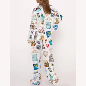 Travel Lover Satin Pajama Set2