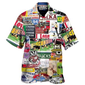 I Love Wisconsin Hawaiian Shirt1